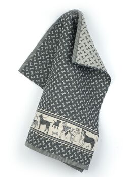 Bunzlau Castle Theedoek Dogs Zwart