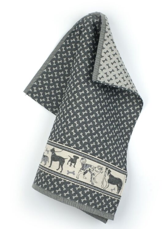 Bunzlau Castle Theedoek Dogs Zwart