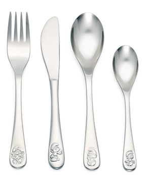 Zilverstad kinderbestek Smurfen zilverkleurig