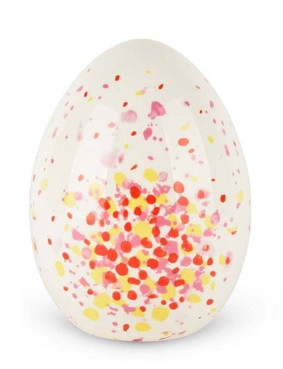 Deco Ei Dolomiet wit met bloemblaadjes