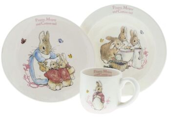 Beatrix Potter Kinderserviesje Flopsy, Mopsy & Cotton-tail 3 delig st.jpg