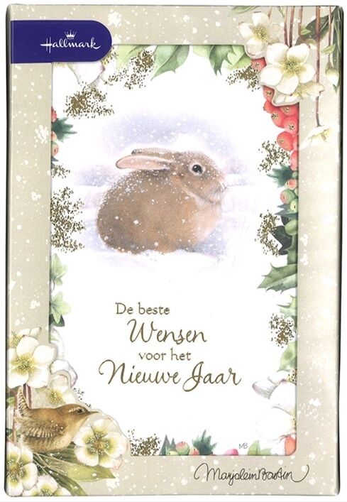 Marjolein Bastin Konijntje bessenlijst 10 kerstkaarten met envelop