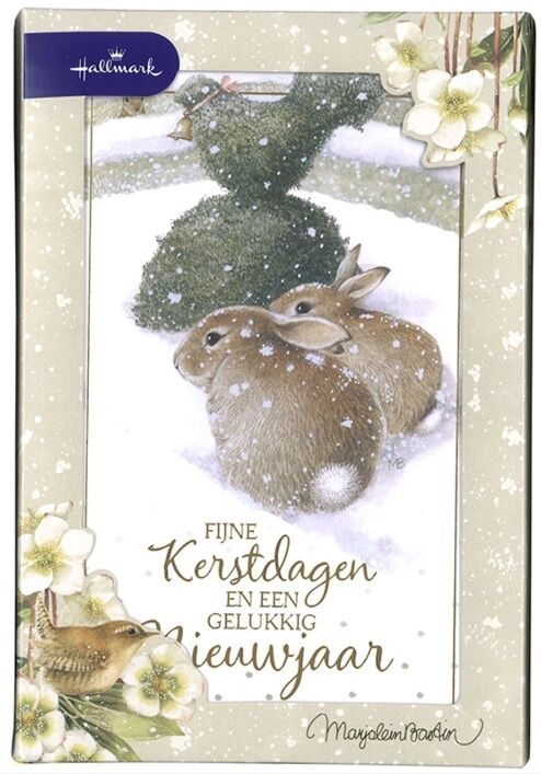 Marjolein Bastin Konijntjes Sneeuwtuin 10 kerstkaarten met envelop