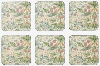 coasters Strawberry thief green