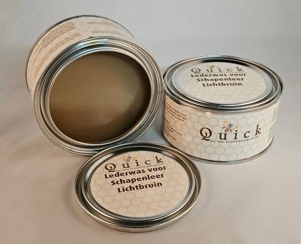 lederwas schapenleer lichtbruin..
