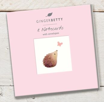 Notecards Gingerbetty GBNW_02 HEDGEHOG & BIRDS