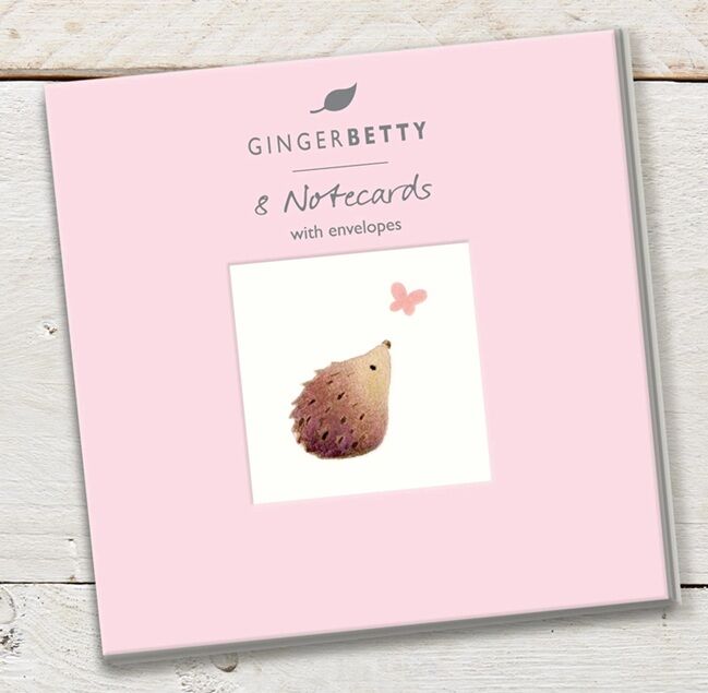 Notecards Gingerbetty GBNW_02 HEDGEHOG & BIRDS