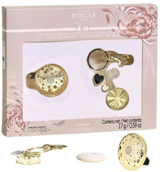 Maison Berger autoparfumset sleutelhanger goud 1