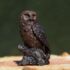 bronzen beeld Uil op boomstronk