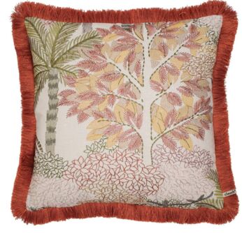 Voyages 45x45 cm Brique  Fringe Rust