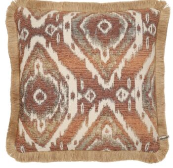 Trendus 50x50 cm Orange Brique Fringe Jute
