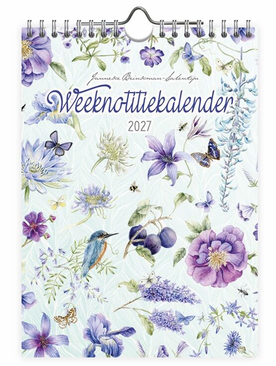 Janneke Brinkman WeekNotitiekalender Blauwe Bloemen 2027