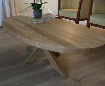 salontafel ovaal houten poot2
