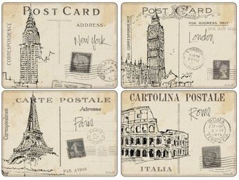 Postcards Scetches placemats