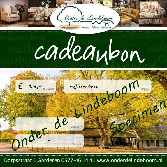 Onder de Lindeboom cadeaubon 15.