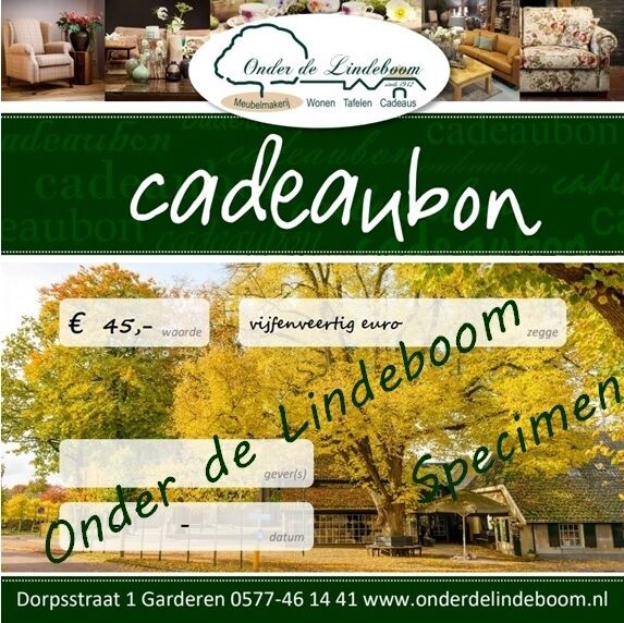 Onder de Lindeboom cadeaubon 45.